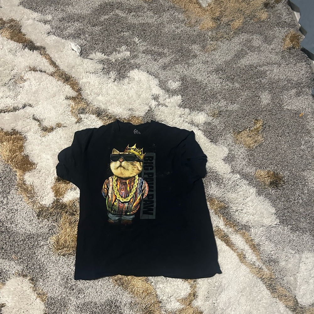 Black Graphic Cat Kids T-Shirt